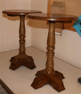 Pair of tables by Pat Hughes
